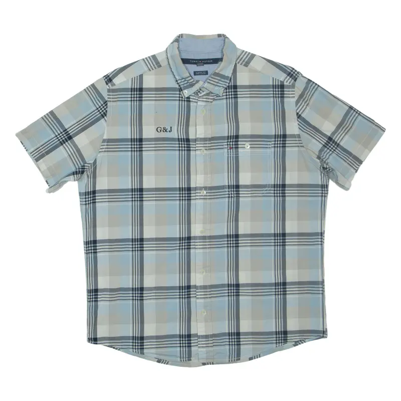 Tommy Hilfiger Classic Fit Mens Shirt Blue Check M 1