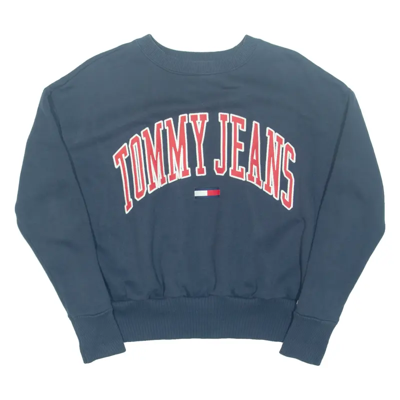 Tommy Hilfiger Cropped Womens Sweatshirt Blue Xxs 1