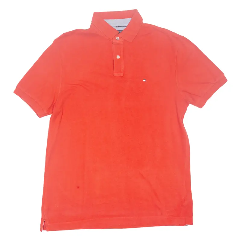 Tommy Hilfiger Custom Fit Mens Polo Shirt Red L 1