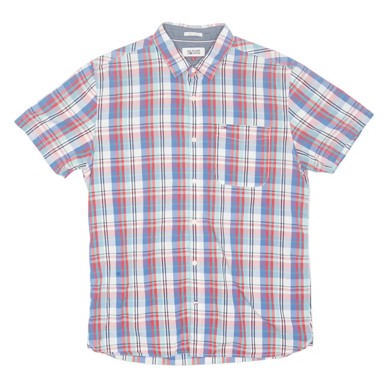 Tommy Hilfiger Denim Mens Formal Shirt Blue Check L 1