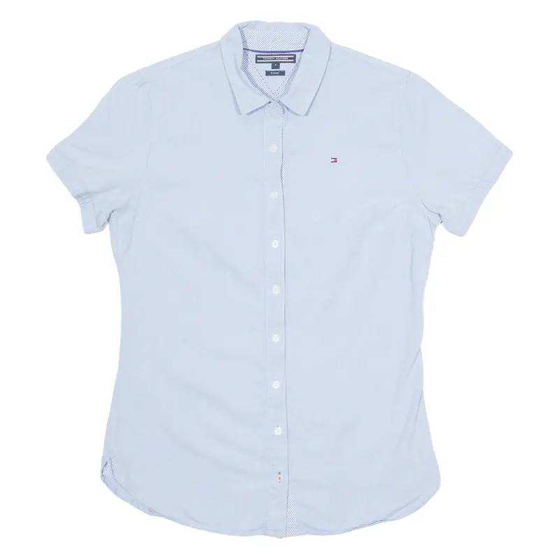 Tommy Hilfiger Fitted Womens Plain Shirt Blue Uk 4 1
