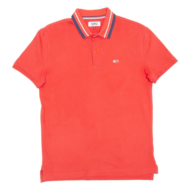 Tommy Hilfiger Jeans Mens Polo Shirt Red M 1