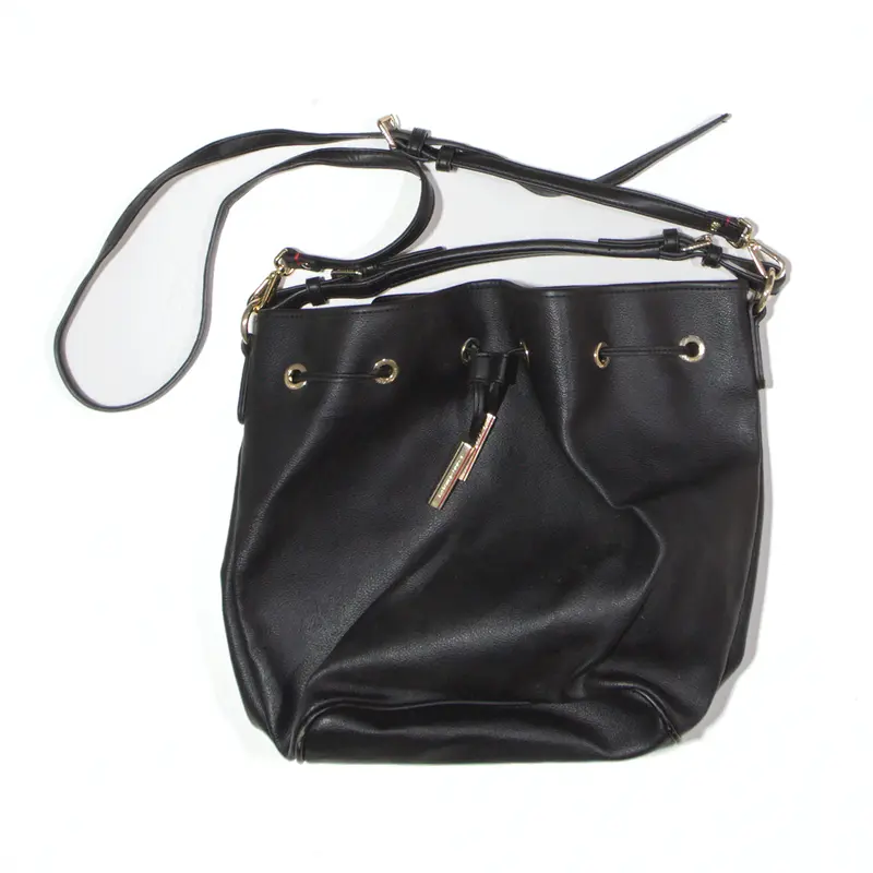 Tommy Hilfiger Leather Look Crossbody Bag Black Womens 1