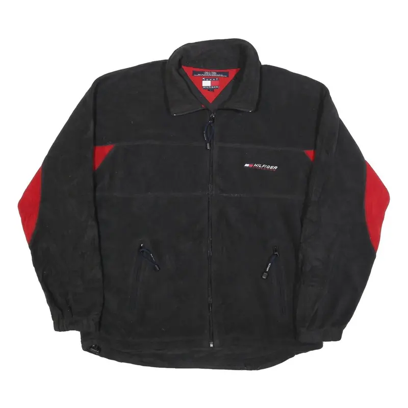 Tommy Hilfiger Mens Black & Red Zip Jacket L Polyester Casual 1