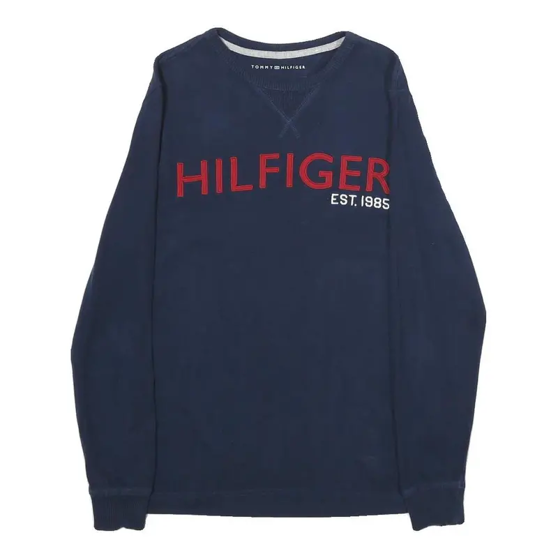 Tommy Hilfiger Mens Blue Hilfiger Est 1985 Crew Neck Xs Sweatshirt Cotton 1