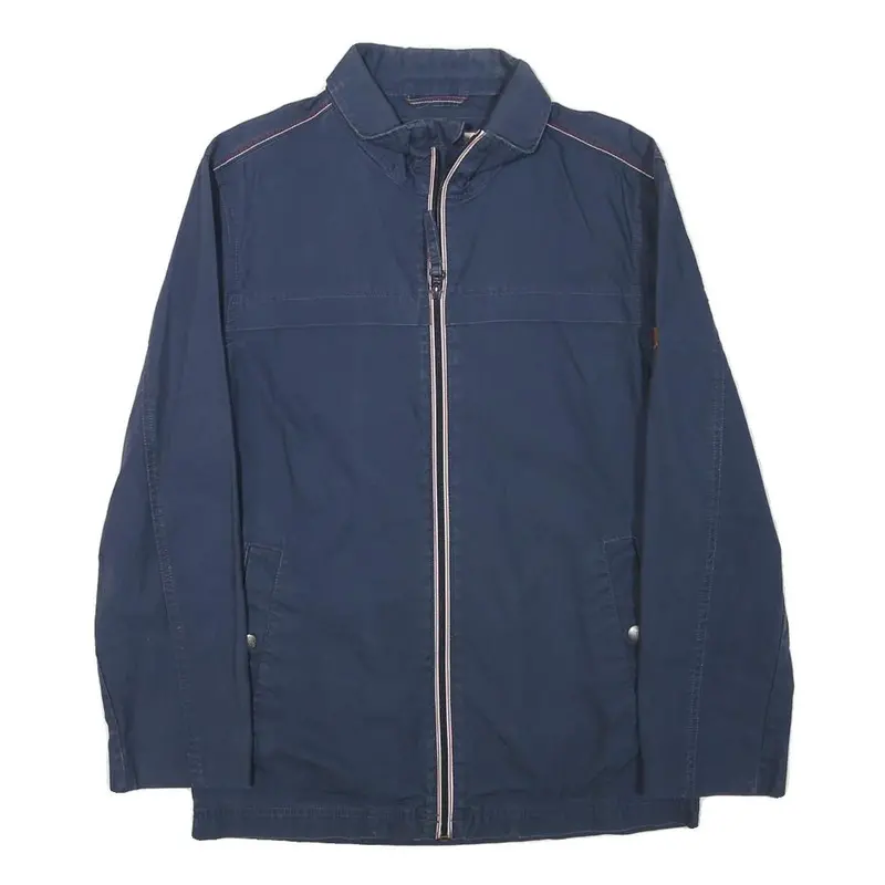 Tommy Hilfiger Mens Blue S Cotton Blend Jacket Zip Classic Casual Lightweight 1