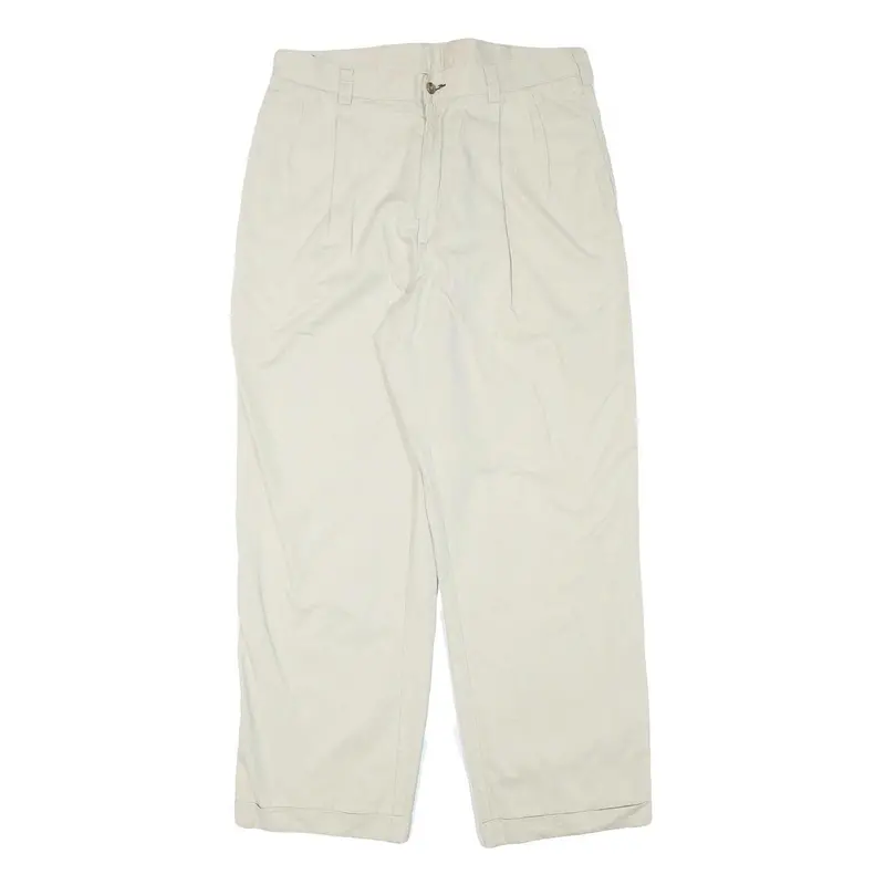 Tommy Hilfiger Mens Cotton Blend Beige Relaxed Straight Trousers W32 L29 Casual 1