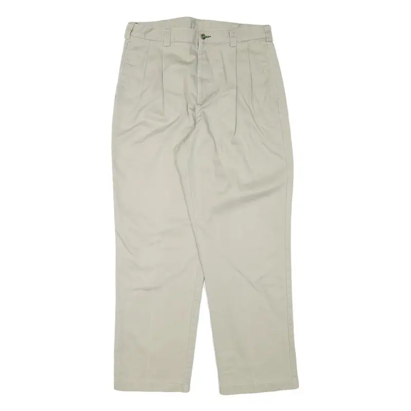 Tommy Hilfiger Mens Cotton Blend Beige Relaxed Straight Trousers W32 L29 Casual 1