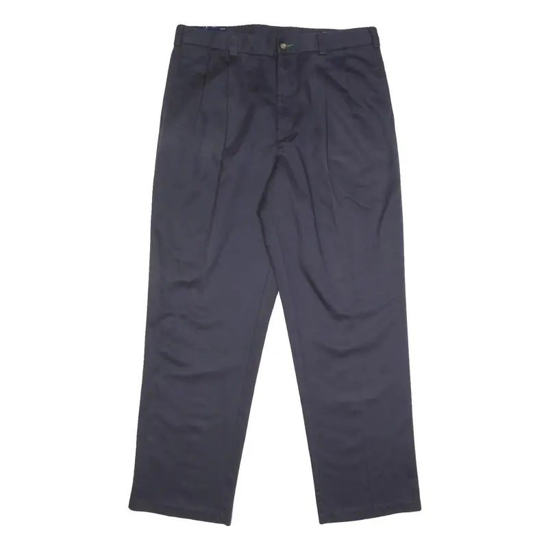 Tommy Hilfiger Mens Cotton Navy Relaxed Straight Trousers W36 L32 Classic Casual 1