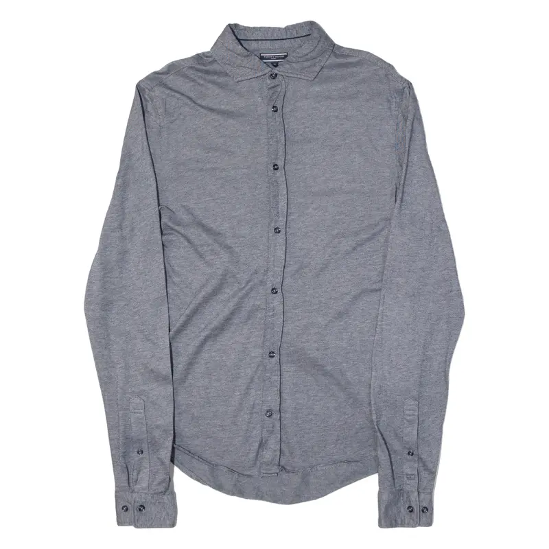 Tommy Hilfiger Mens Flannel Shirt Grey Long Sleeve M 1