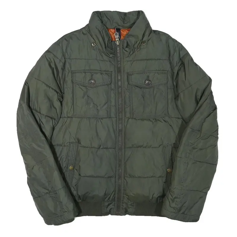 Tommy Hilfiger Mens Green Bomber Jacket S Polyester Blend Plain Zip Casual 1