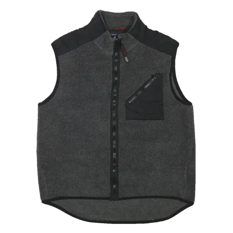 Tommy Hilfiger Mens Grey & Black Sleeveless Jacket Xl Polyester Blend Zip Pocket 1