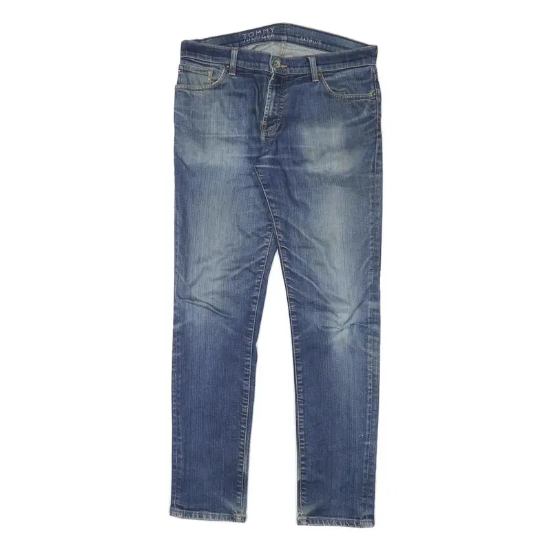 Tommy Hilfiger Mens Jeans Blue Slim Skinny Denim Medium W34 L32 Classic Zip 1
