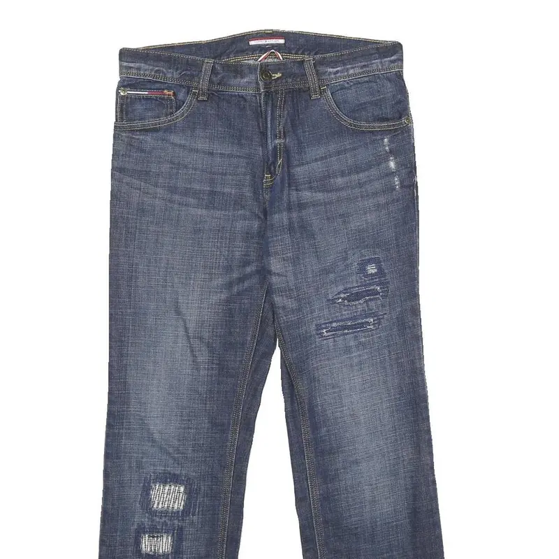 Tommy Hilfiger Mens Jeans Blue Slim Straight Denim Medium W30 L30 Distressed 2