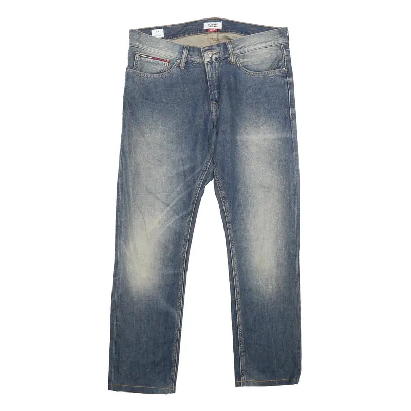 Tommy Hilfiger Mens Jeans Blue Slim Straight Denim Medium W32 L28 Casual Zip 1