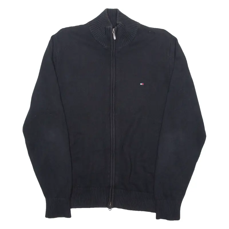 Tommy Hilfiger Mens Jumper Black High Neck Tight Knit M 1