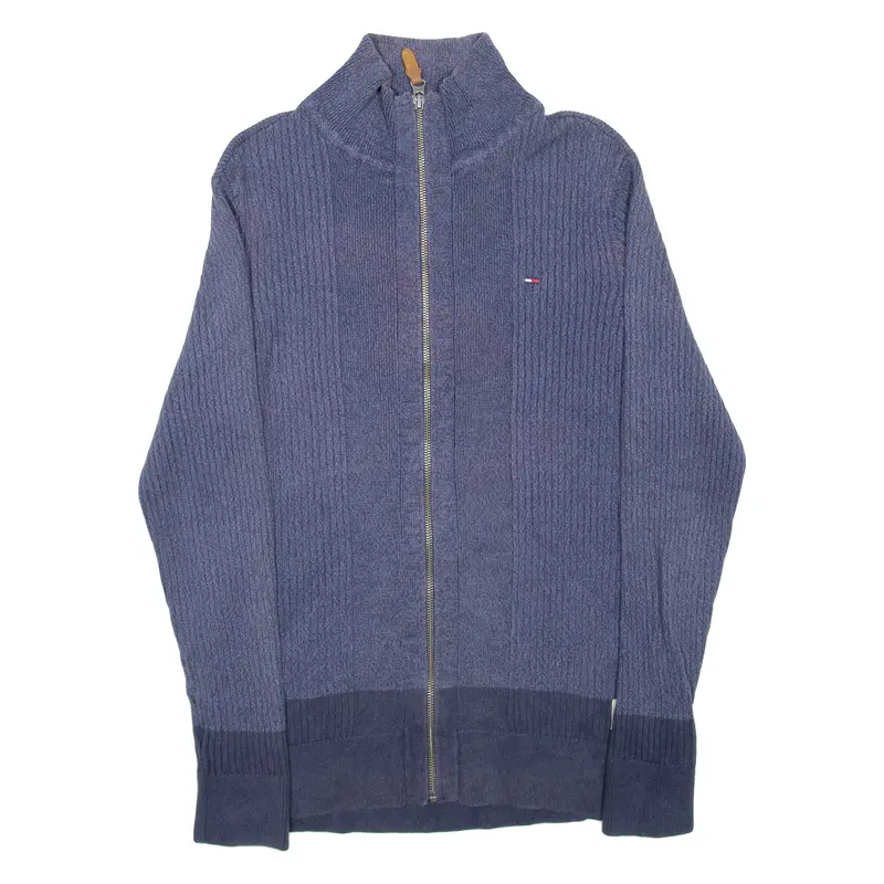 Tommy Hilfiger Mens Jumper Blue High Neck Tight Knit M 1