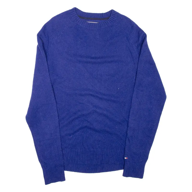 Tommy Hilfiger Mens Jumper Blue Tight Knit Wool M 1