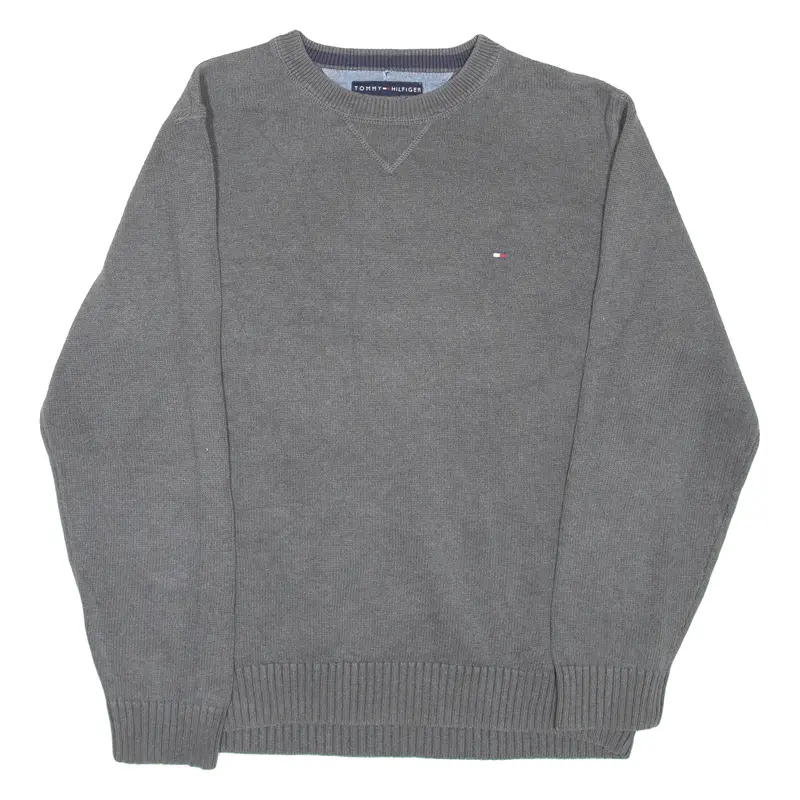 Tommy Hilfiger Mens Jumper Grey Tight Knit Xl 1