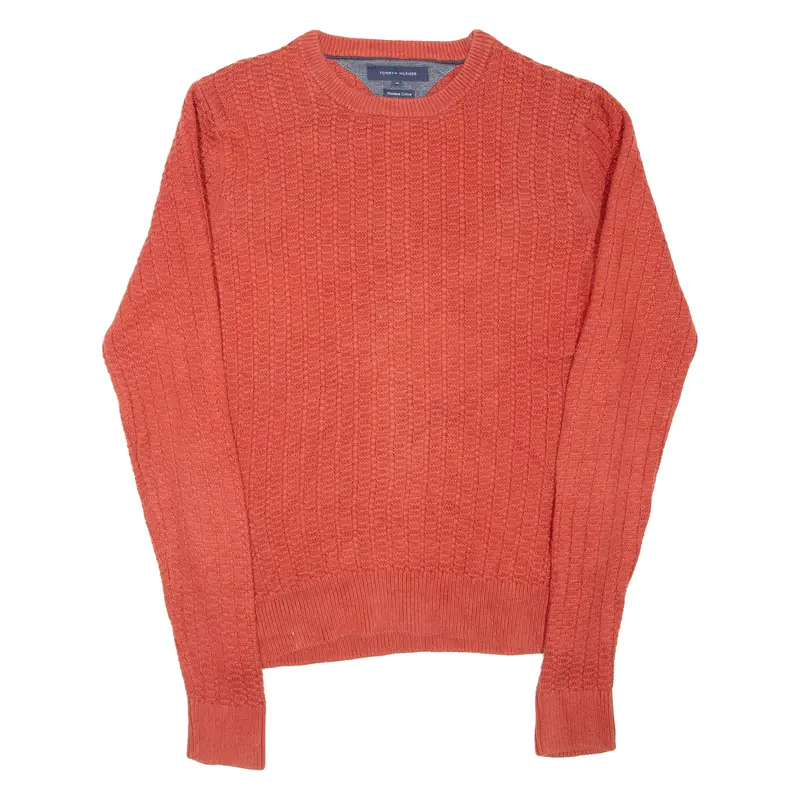 Tommy Hilfiger Mens Jumper Orange Cable Knit M 1