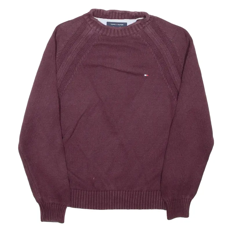 Tommy Hilfiger Mens Jumper Purple Tight Knit S 1