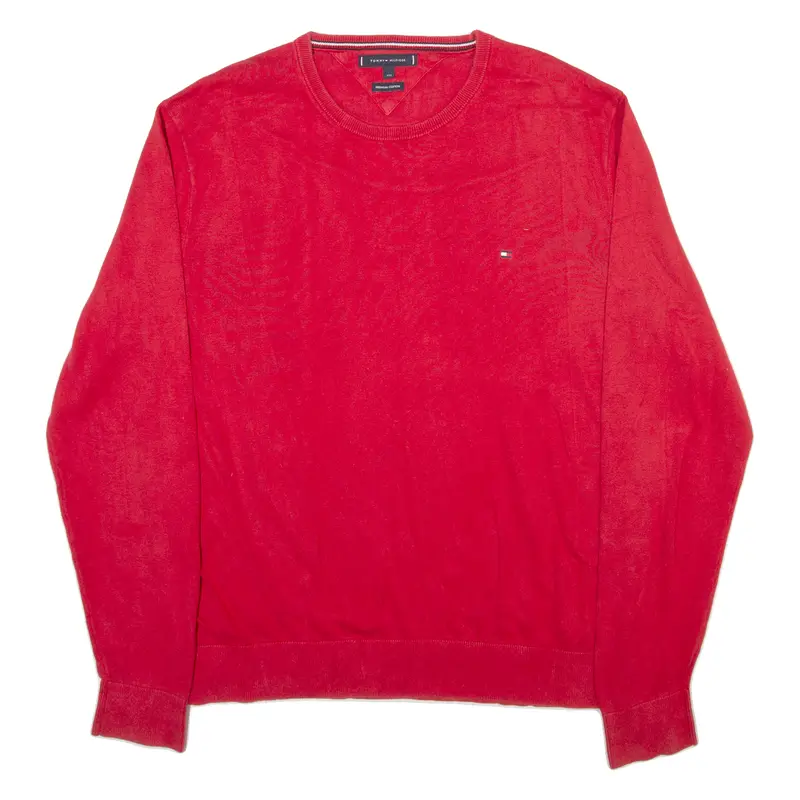 Tommy Hilfiger Mens Jumper Red Tight Knit 2Xl 1