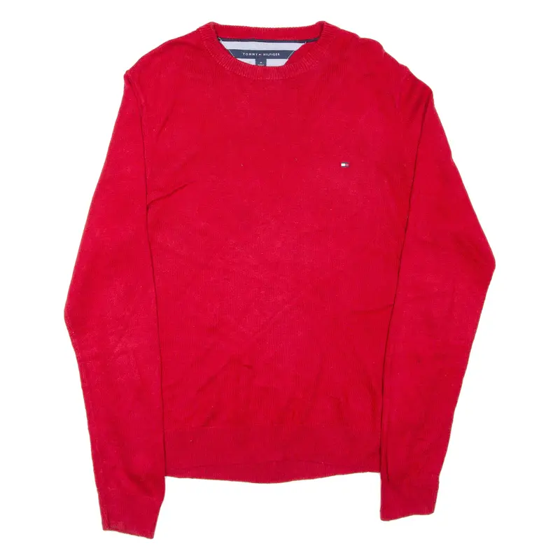 Tommy Hilfiger Mens Jumper Red Tight Knit M 1