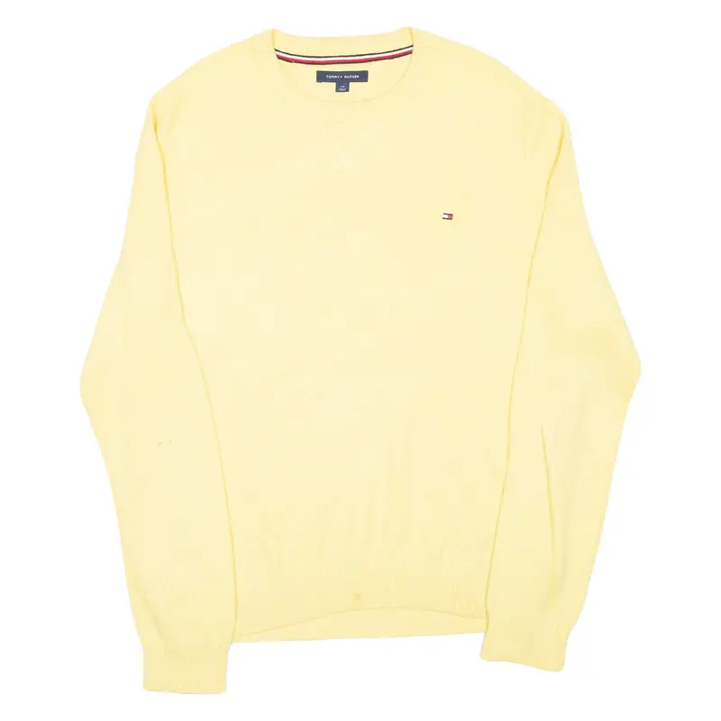 Tommy Hilfiger Mens Jumper Yellow Waffle Knit L 1