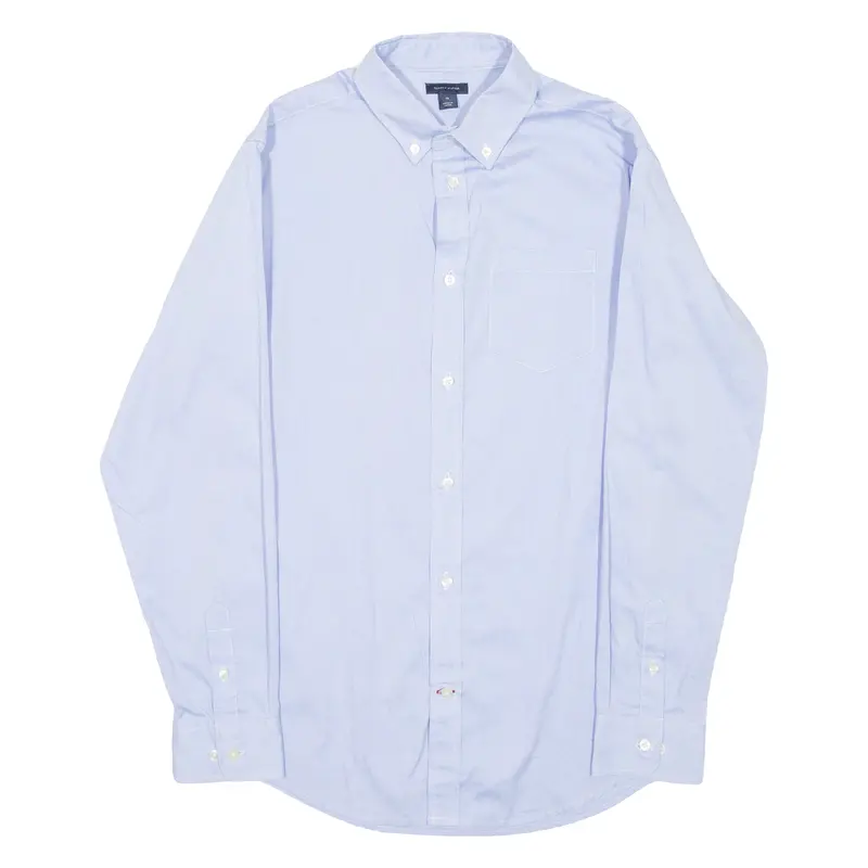 Tommy Hilfiger Mens Plain Shirt Blue Long Sleeve S 1