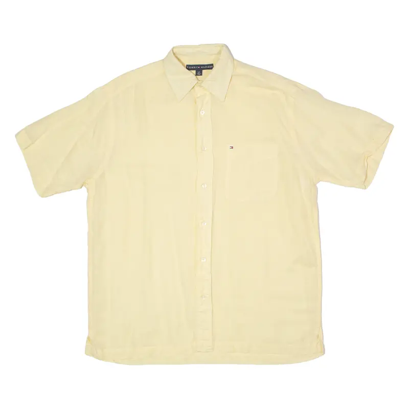 Tommy Hilfiger Mens Plain Shirt Yellow S 1