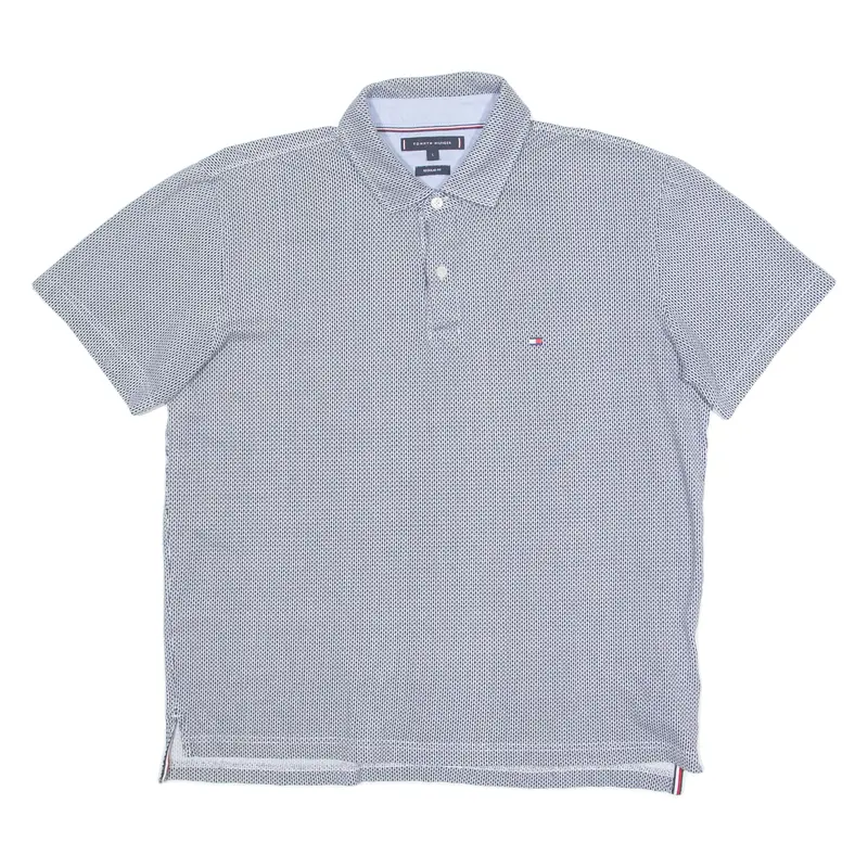 Tommy Hilfiger Mens Polo Shirt Black Geometric L 1