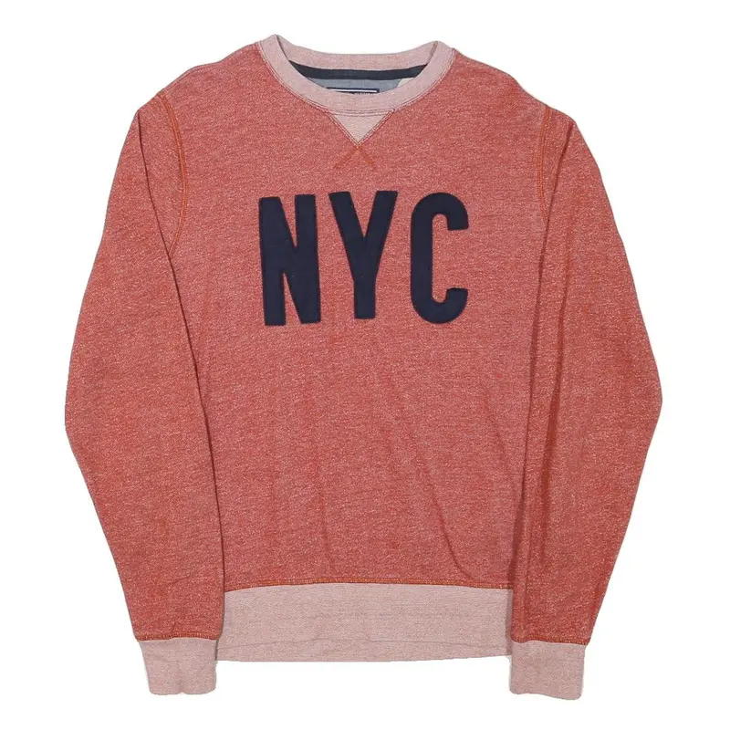 Tommy Hilfiger Mens Red Crew Neck M Nyc Sweatshirt Cotton Blend Pullover 1