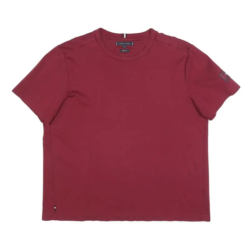 Tommy Hilfiger Mens Red Graphic T-Shirt Xl Short Sleeve Crew Neck Casual Cotton 1