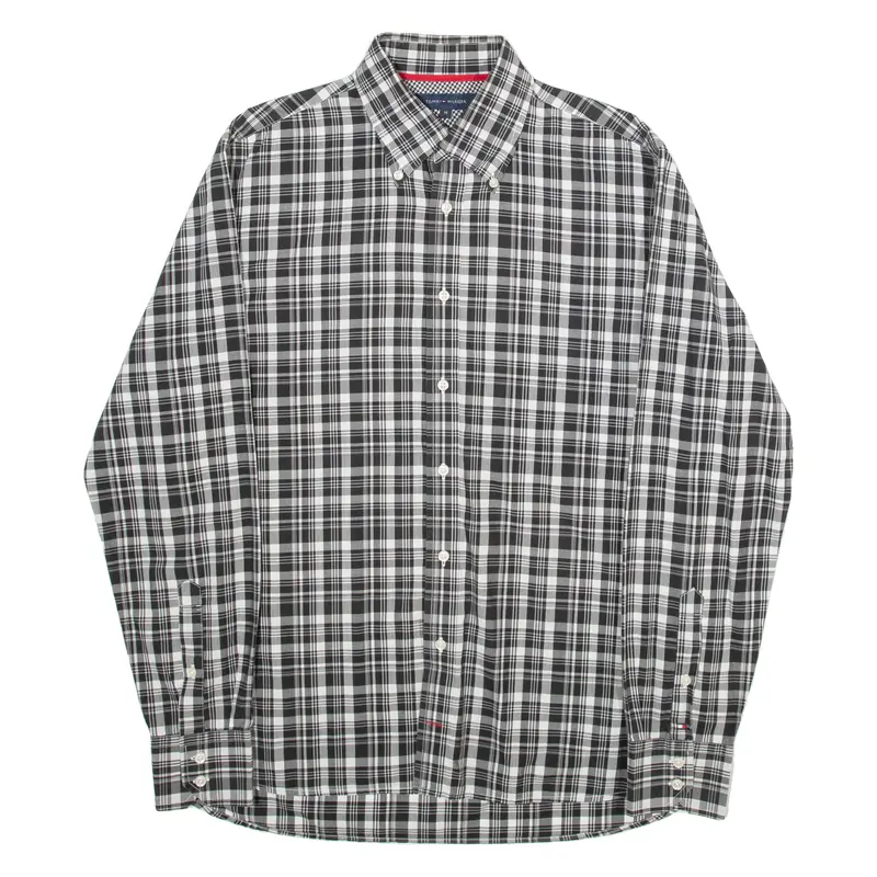Tommy Hilfiger Mens Shirt Black Plaid Long Sleeve M 1