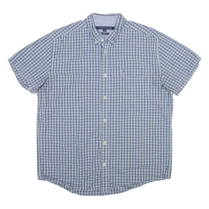 Tommy Hilfiger Mens Shirt Blue Check L 1