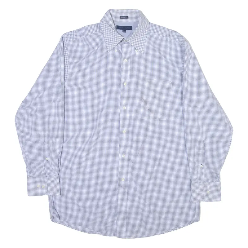 Tommy Hilfiger Mens Shirt Blue Check Long Sleeve M 1