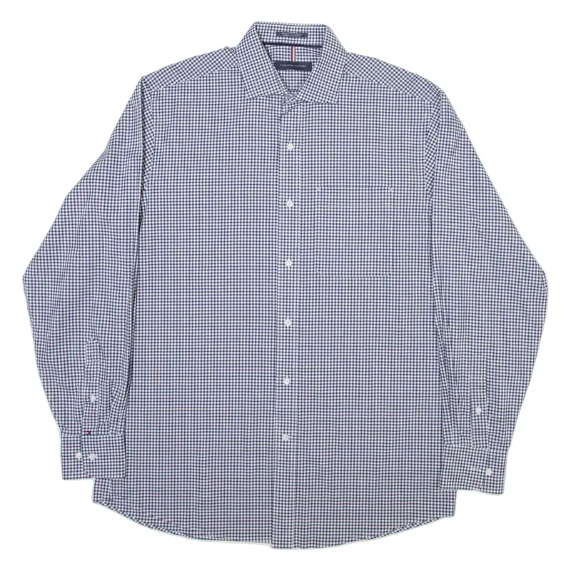 Tommy Hilfiger Mens Shirt Blue Check Long Sleeve M 1