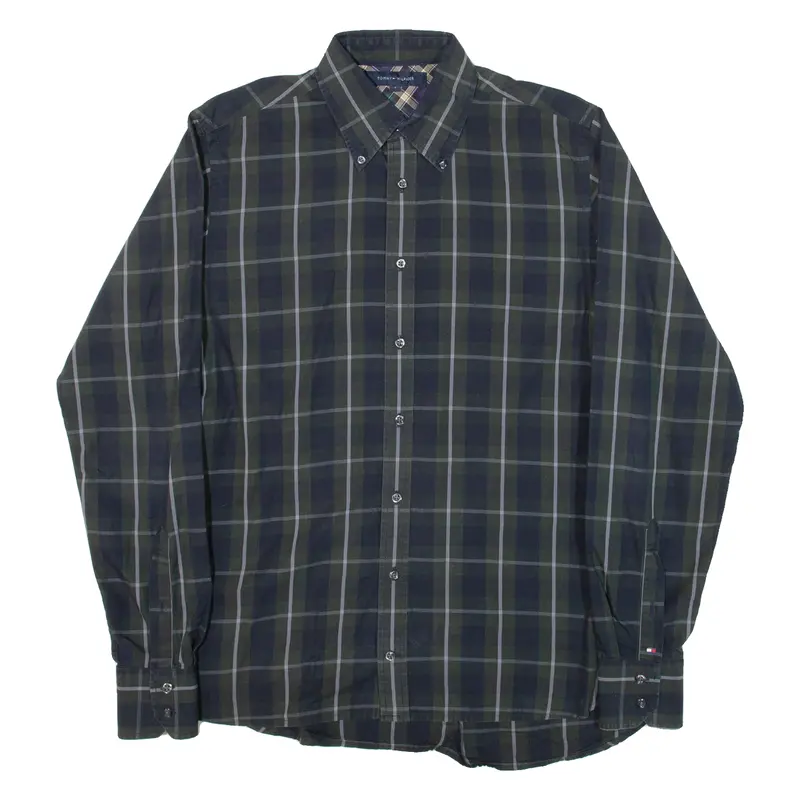 Tommy Hilfiger Mens Shirt Blue Check Long Sleeve S 1