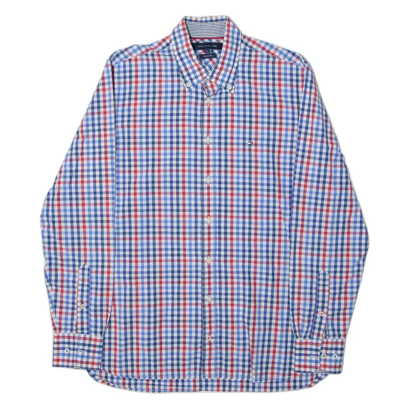Tommy Hilfiger Mens Shirt Blue Check Long Sleeve S 1