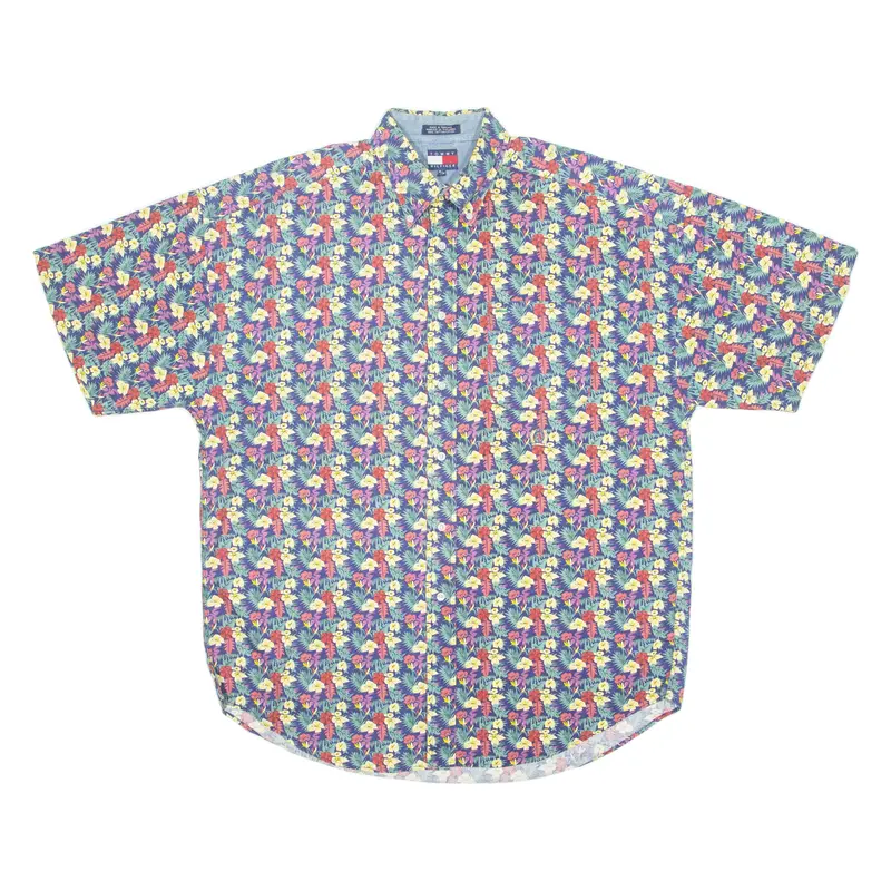 Tommy Hilfiger Mens Shirt Blue Floral M 1