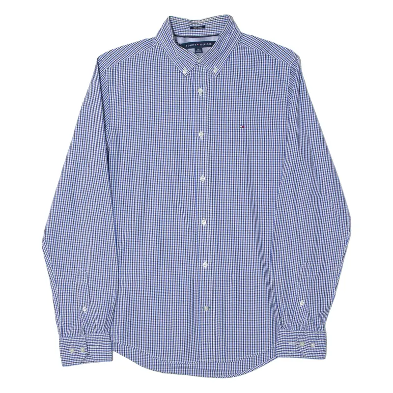 Tommy Hilfiger Mens Shirt Blue Gingham Long Sleeve S 1