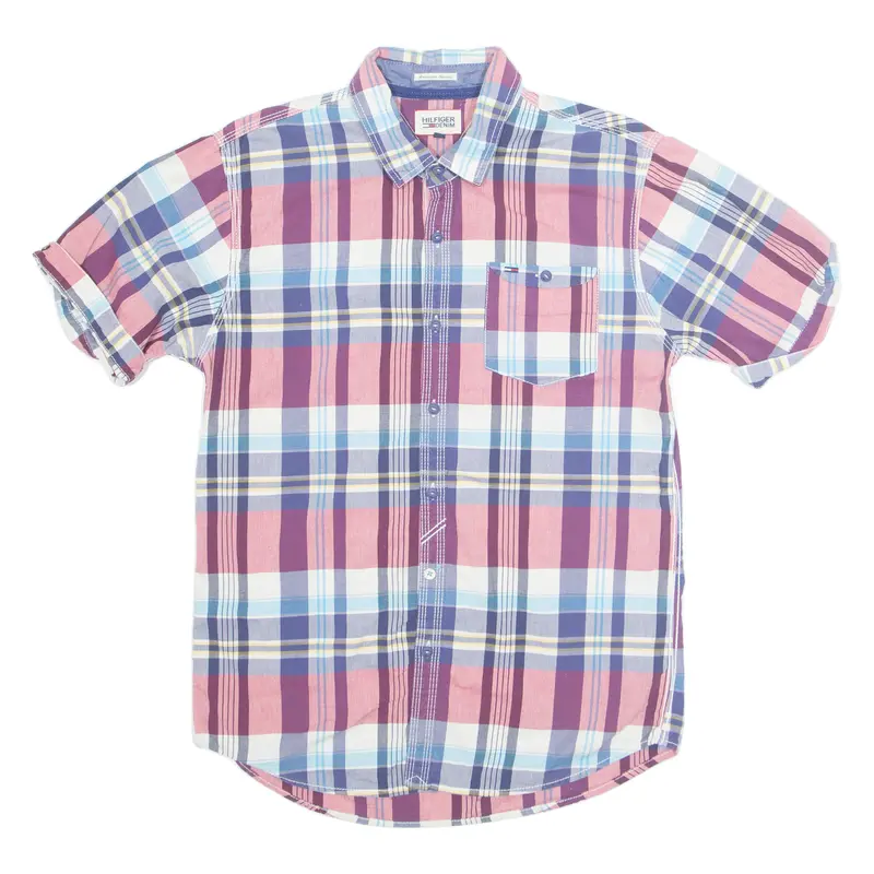 Tommy Hilfiger Mens Shirt Blue Plaid M 1
