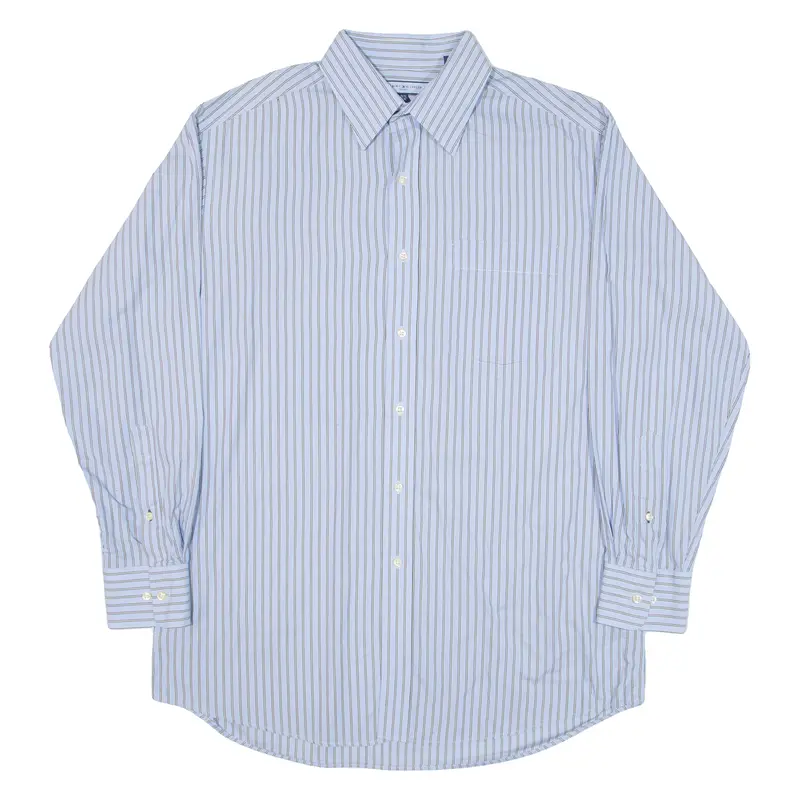 Tommy Hilfiger Mens Shirt Blue Striped Long Sleeve M 1