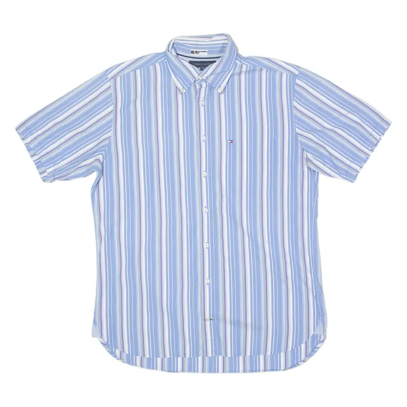 Tommy Hilfiger Mens Shirt Blue Striped M 1