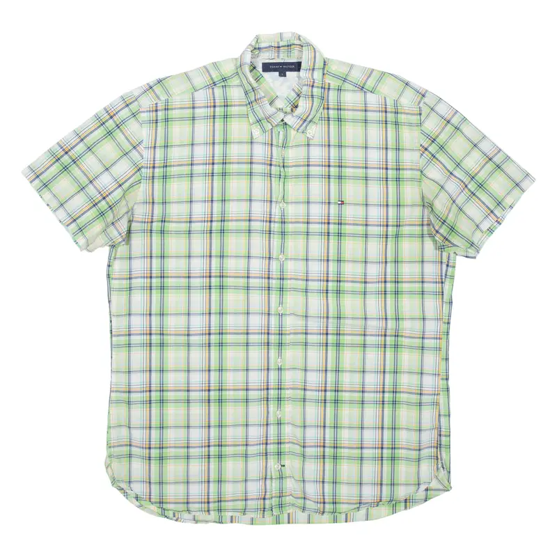 Tommy Hilfiger Mens Shirt Green Check L 1