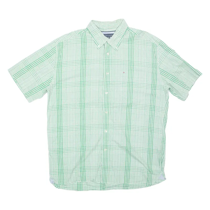 Tommy Hilfiger Mens Shirt Green Check L 1