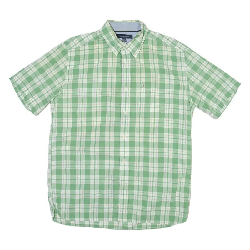 Tommy Hilfiger Mens Shirt Green Check M 1