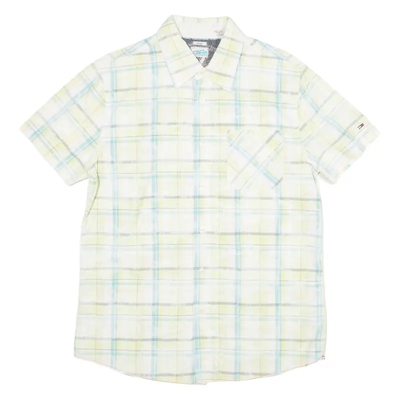Tommy Hilfiger Mens Shirt Yellow Plaid L 1