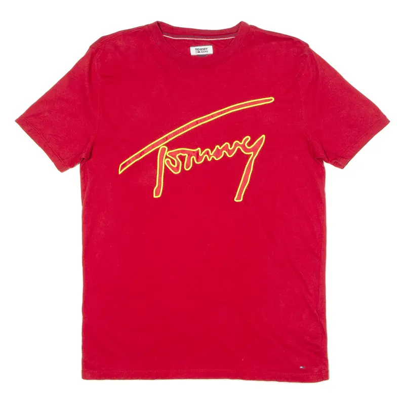 Tommy Hilfiger Mens T-Shirt Red Crew Neck S 1