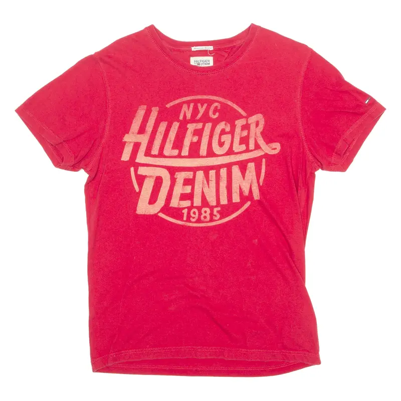 Tommy Hilfiger Mens T-Shirt Red Crew Neck S 1